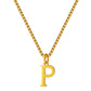 Stainless Steel Initial Necklace for Women, Gold Tone Letter Pendant Necklace, A to Z Alphabet Jewelry for Daily Wear