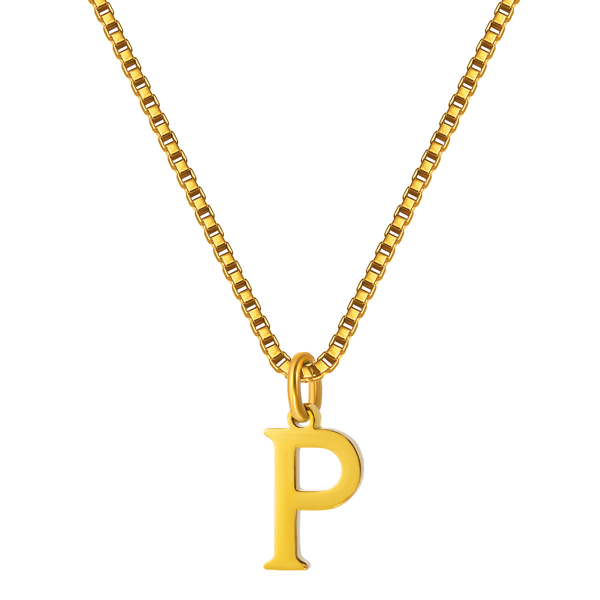 Stainless Steel Initial Necklace for Women, Gold Tone Letter Pendant Necklace, A to Z Alphabet Jewelry for Daily Wear