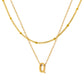 Petite Initial Necklace for Women, Layered Beaded Chain Necklace, A to Z Letter Pendant Jewelry for Daily Wear
