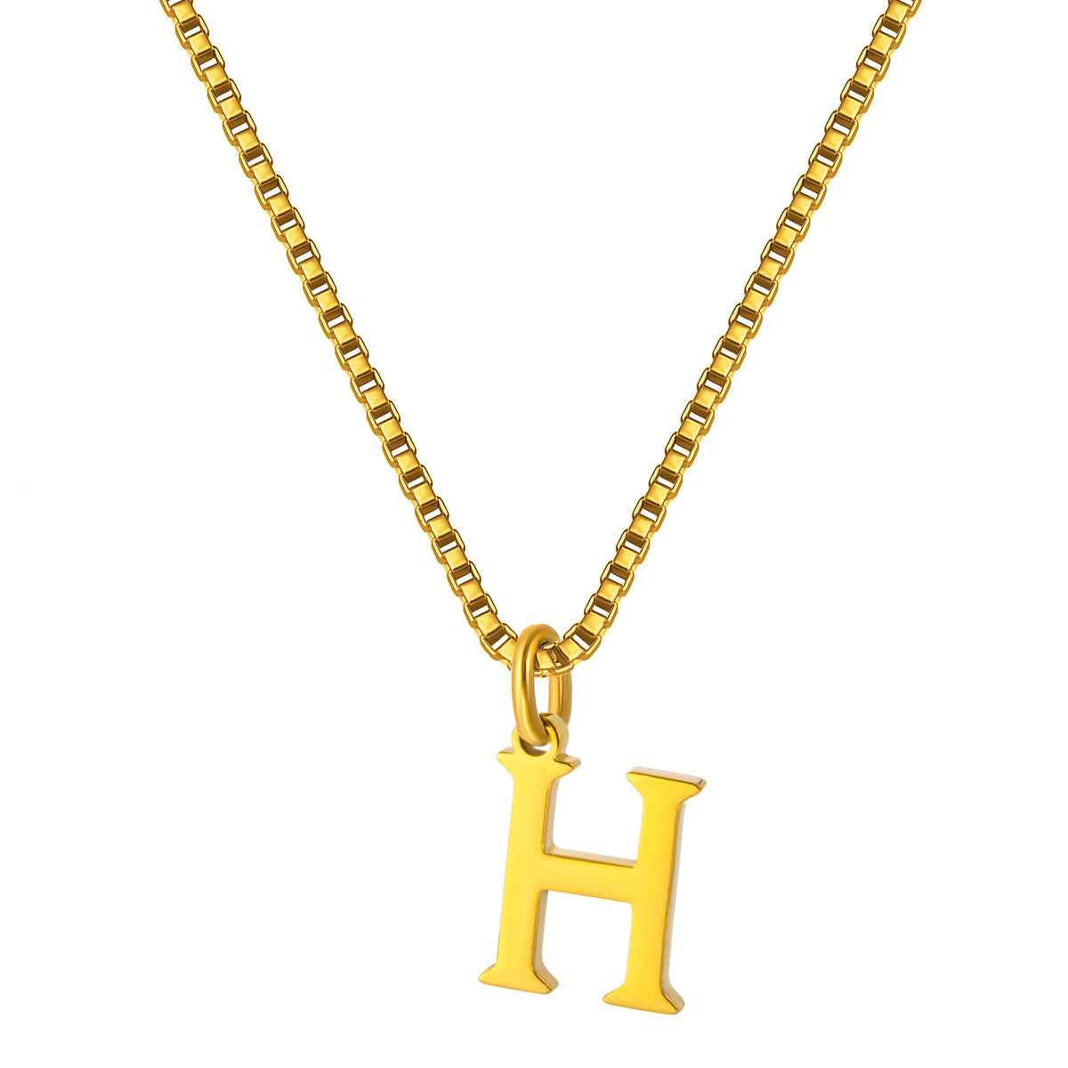 Stainless Steel Initial Necklace for Women, Gold Tone Letter Pendant Necklace, A to Z Alphabet Jewelry for Daily Wear