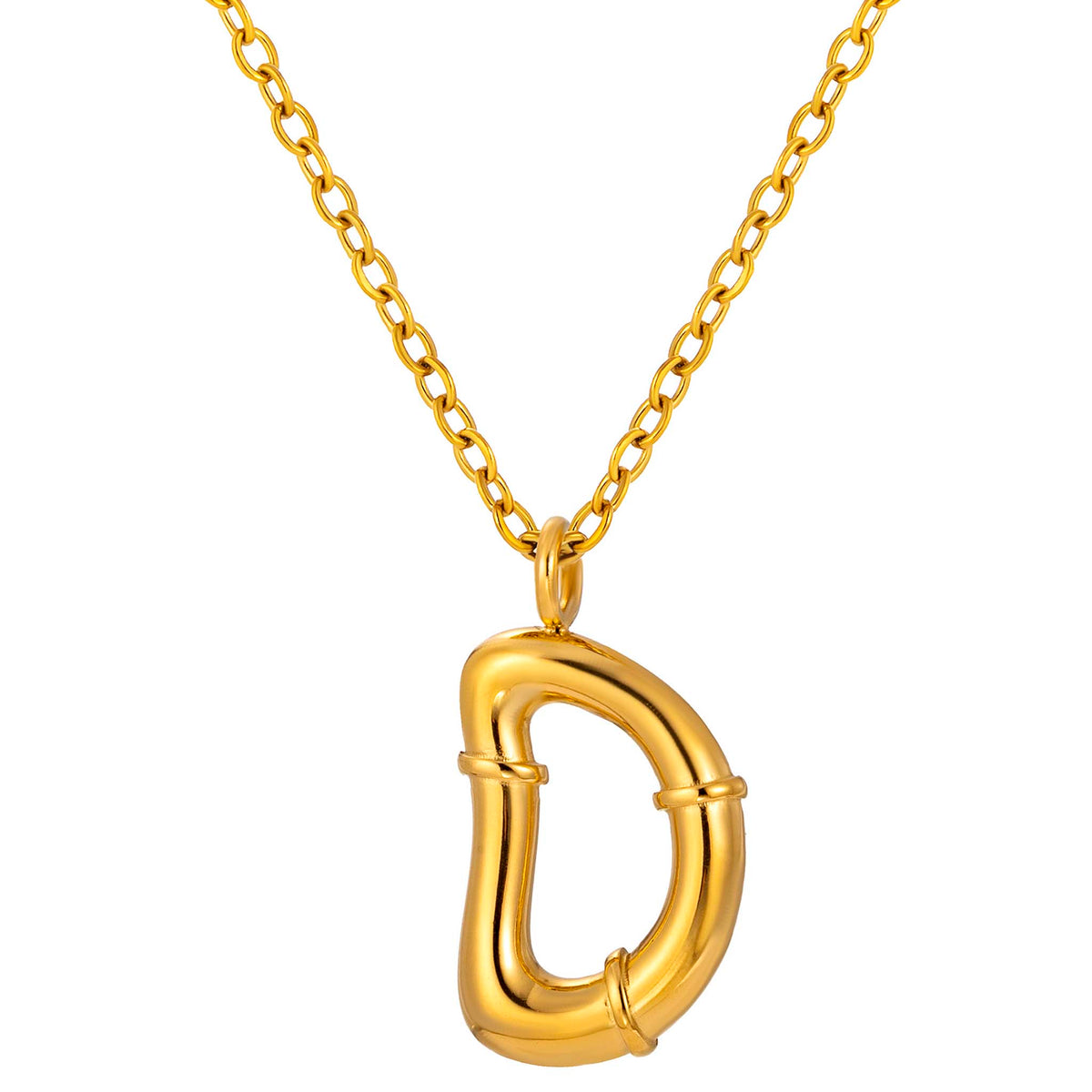 Initial Necklace for Women, Bubble Letter Pendant Necklace, Alphabet Charm Necklace, A to Z Personalized Jewelry