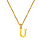 Stainless Steel Initial Necklace for Women, Gold Tone Letter Pendant Necklace, A to Z Alphabet Jewelry for Daily Wear