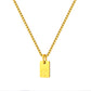 Stainless Steel Initial Necklace for Men and Women, Gold Tone Rectangular Letter Pendant Necklace, A to Z Alphabet Jewelry
