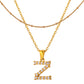 Stainless Steel Initial Necklace for Women, Gold Tone Crystal Letter Pendant, A-Z Alphabet Necklace, Personalized Jewelry Gift