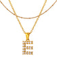 Stainless Steel Initial Necklace for Women, Gold Tone Crystal Letter Pendant, A-Z Alphabet Necklace, Personalized Jewelry Gift