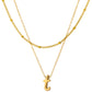 Initial Necklace for Women, Layered Beaded Chain Necklace, A to Z Letter Pendant Jewelry for Daily Wear