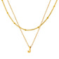 Petite Initial Necklace for Women, Layered Beaded Chain Necklace, A to Z Letter Pendant Jewelry for Daily Wear