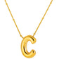 Initial Necklace for Women, Bubble Letter Pendant Necklace, A to Z Alphabet Charm, Beaded Chain Jewelry
