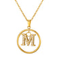 Initial Necklace for Women, Round Frame Letter Pendant, A to Z Alphabet Charm Necklace, Pave Initial Jewelry