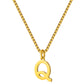 Stainless Steel Initial Necklace for Women, Gold Tone Letter Pendant Necklace, A to Z Alphabet Jewelry for Daily Wear