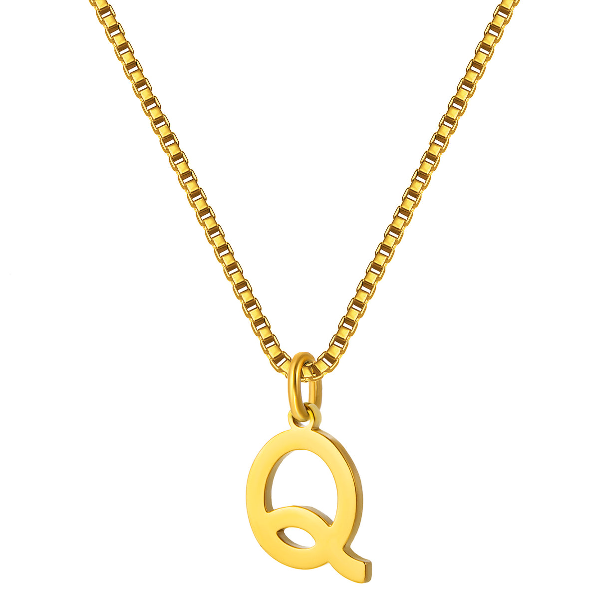 Stainless Steel Initial Necklace for Women, Gold Tone Letter Pendant Necklace, A to Z Alphabet Jewelry for Daily Wear
