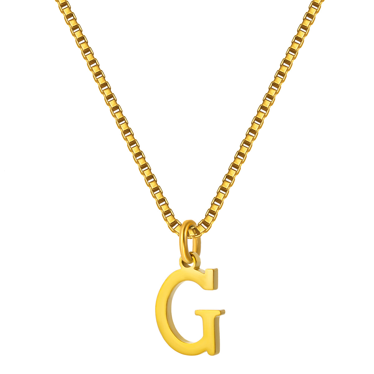 Stainless Steel Initial Necklace for Women, Gold Tone Letter Pendant Necklace, A to Z Alphabet Jewelry for Daily Wear
