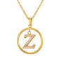 Initial Necklace for Women, Round Frame Letter Pendant, A to Z Alphabet Charm Necklace, Pave Initial Jewelry
