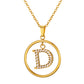 Initial Necklace for Women, Round Frame Letter Pendant, A to Z Alphabet Charm Necklace, Pave Initial Jewelry