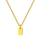Stainless Steel Initial Necklace for Men and Women, Gold Tone Rectangular Letter Pendant Necklace, A to Z Alphabet Jewelry