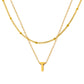 Petite Initial Necklace for Women, Layered Beaded Chain Necklace, A to Z Letter Pendant Jewelry for Daily Wear