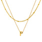 Petite Initial Necklace for Women, Layered Beaded Chain Necklace, A to Z Letter Pendant Jewelry for Daily Wear