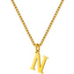 Stainless Steel Initial Necklace for Women, Gold Tone Letter Pendant Necklace, A to Z Alphabet Jewelry for Daily Wear