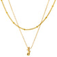 Initial Necklace for Women, Layered Beaded Chain Necklace, A to Z Letter Pendant Jewelry for Daily Wear