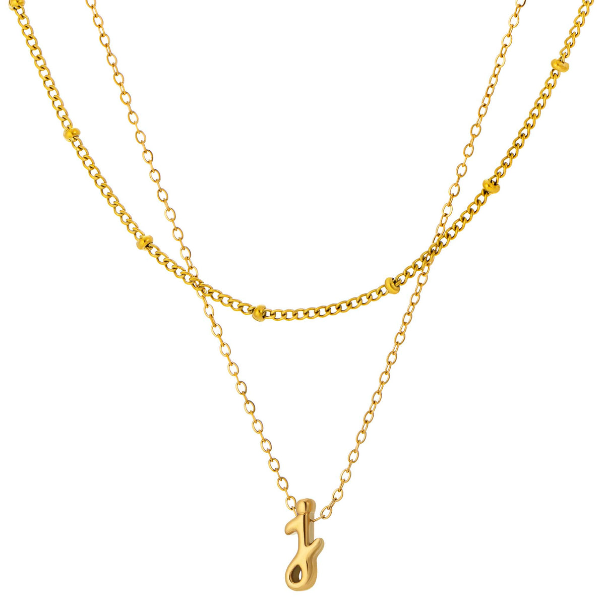 Initial Necklace for Women, Layered Beaded Chain Necklace, A to Z Letter Pendant Jewelry for Daily Wear