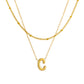 Initial Necklace for Women, Layered Beaded Chain Necklace, A to Z Letter Pendant Jewelry for Daily Wear