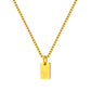 Stainless Steel Initial Necklace for Men and Women, Gold Tone Rectangular Letter Pendant Necklace, A to Z Alphabet Jewelry