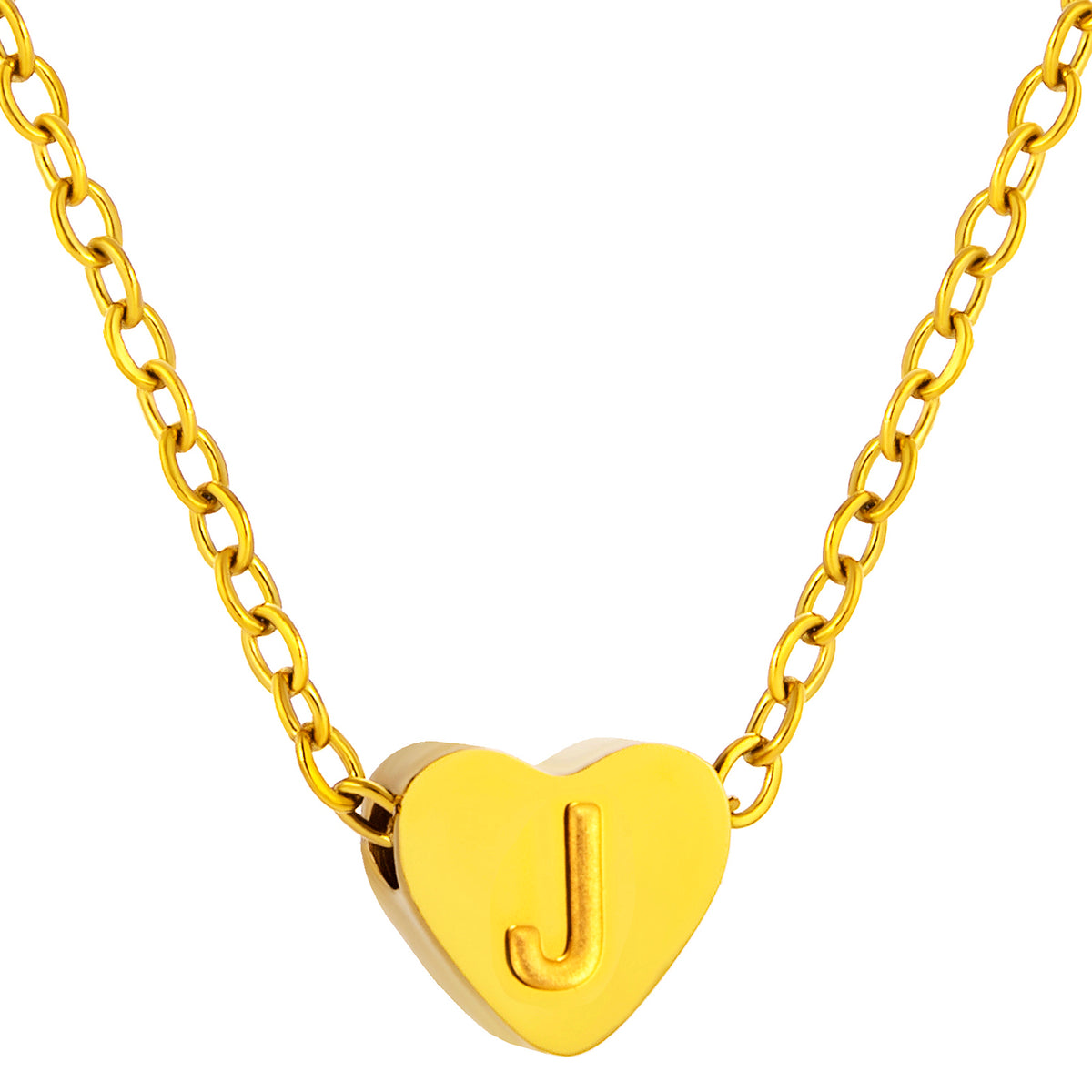 Initial Necklace for Women, Heart Letter Pendant Necklace, A to Z Alphabet Charm, Minimalist Name Jewelry