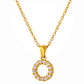 Stainless Steel Initial Necklace for Men and Women, Gold Tone Rhinestone Letter Pendant, A to Z Alphabet Jewelry, 21 x 13 mm