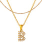 Stainless Steel Initial Necklace for Women, Gold Tone Crystal Letter Pendant, A-Z Alphabet Necklace, Personalized Jewelry Gift