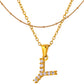 Stainless Steel Initial Necklace for Women, Gold Tone Crystal Letter Pendant, A-Z Alphabet Necklace, Personalized Jewelry Gift