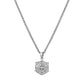 Silver Shield Compass Pendant Necklace Wheat Chain N00395