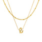 Initial Necklace for Women, Layered Beaded Chain Necklace, A to Z Letter Pendant Jewelry for Daily Wear