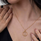 Initial Necklace for Women, Round Frame Letter Pendant, A to Z Alphabet Charm Necklace, Pave Initial Jewelry