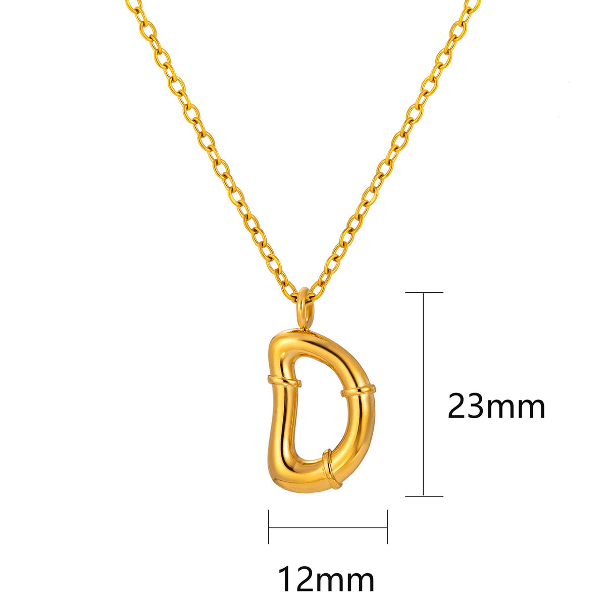 Initial Necklace for Women, Bubble Letter Pendant Necklace, Alphabet Charm Necklace, A to Z Personalized Jewelry