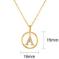 Initial Necklace for Women, Round Frame Letter Pendant, A to Z Alphabet Charm Necklace, Pave Initial Jewelry