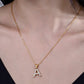 Stainless Steel Initial Necklace for Women, Gold Tone Crystal Letter Pendant, A-Z Alphabet Necklace, Personalized Jewelry Gift