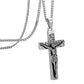 Cross Necklace for Men Women, Stainless Steel Crucifix Cross with Curb Chain Wheat Chain, Religious Faith Jewelry, Gift for Family