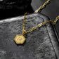 Initial Necklace for Women, Hexagon Letter Pendant, Paperclip Chain, Alphabet A to Z, Geometric Charm Jewelry