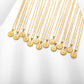 Initial Necklace for Women, Round Coin Letter Pendant, Textured Medallion Charm, Paperclip Chain Jewelry for Daily Wear