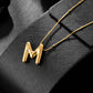 Initial Necklace for Women, Bubble Letter Pendant Necklace, A to Z Alphabet Charm, Beaded Chain Jewelry