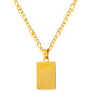 Stainless Steel Initial Necklace for Men and Women, Gold Tone Rectangular Letter Pendant, A to Z Alphabet Jewelry