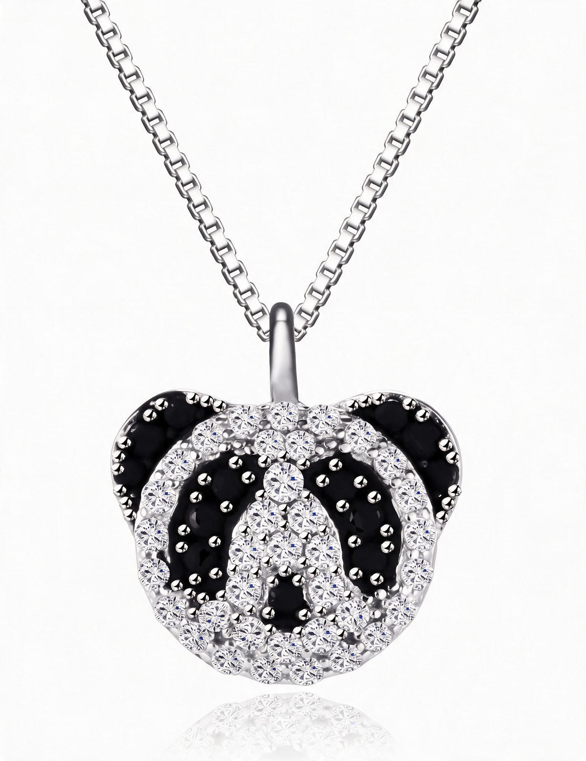 Panda Necklace for Women, Panda Face Pendant with Detailed Stone Accents, Cute Animal Jewelry for Everyday Fashion