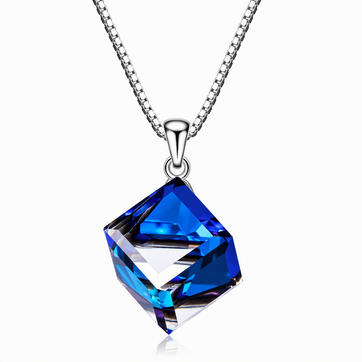 Geometric Pendant Necklace for Women, Faceted Prism Drop with Angular Cut Details, Minimalist Jewelry for Everyday Style