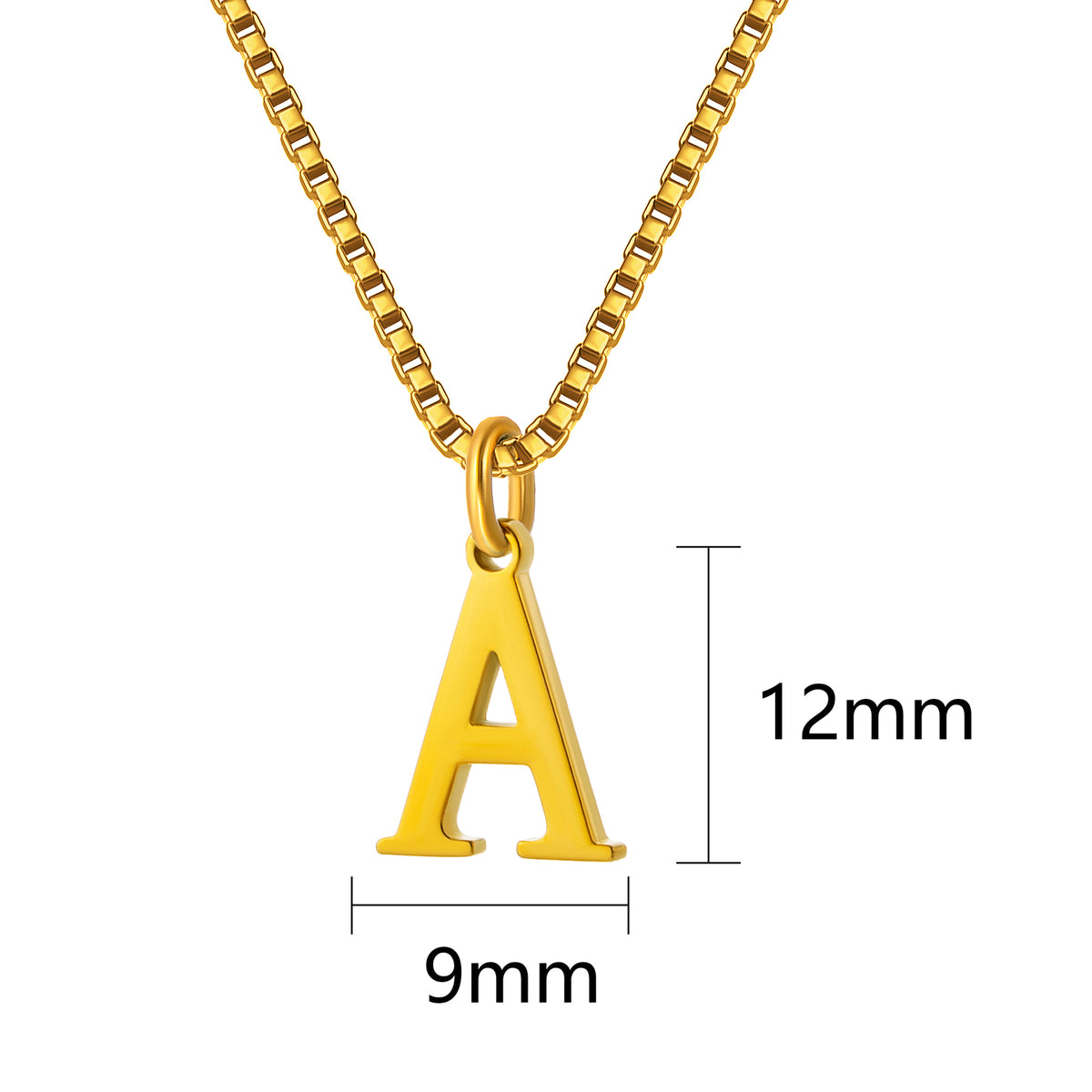 Stainless Steel Initial Necklace for Women, Gold Tone Letter Pendant Necklace, A to Z Alphabet Jewelry for Daily Wear