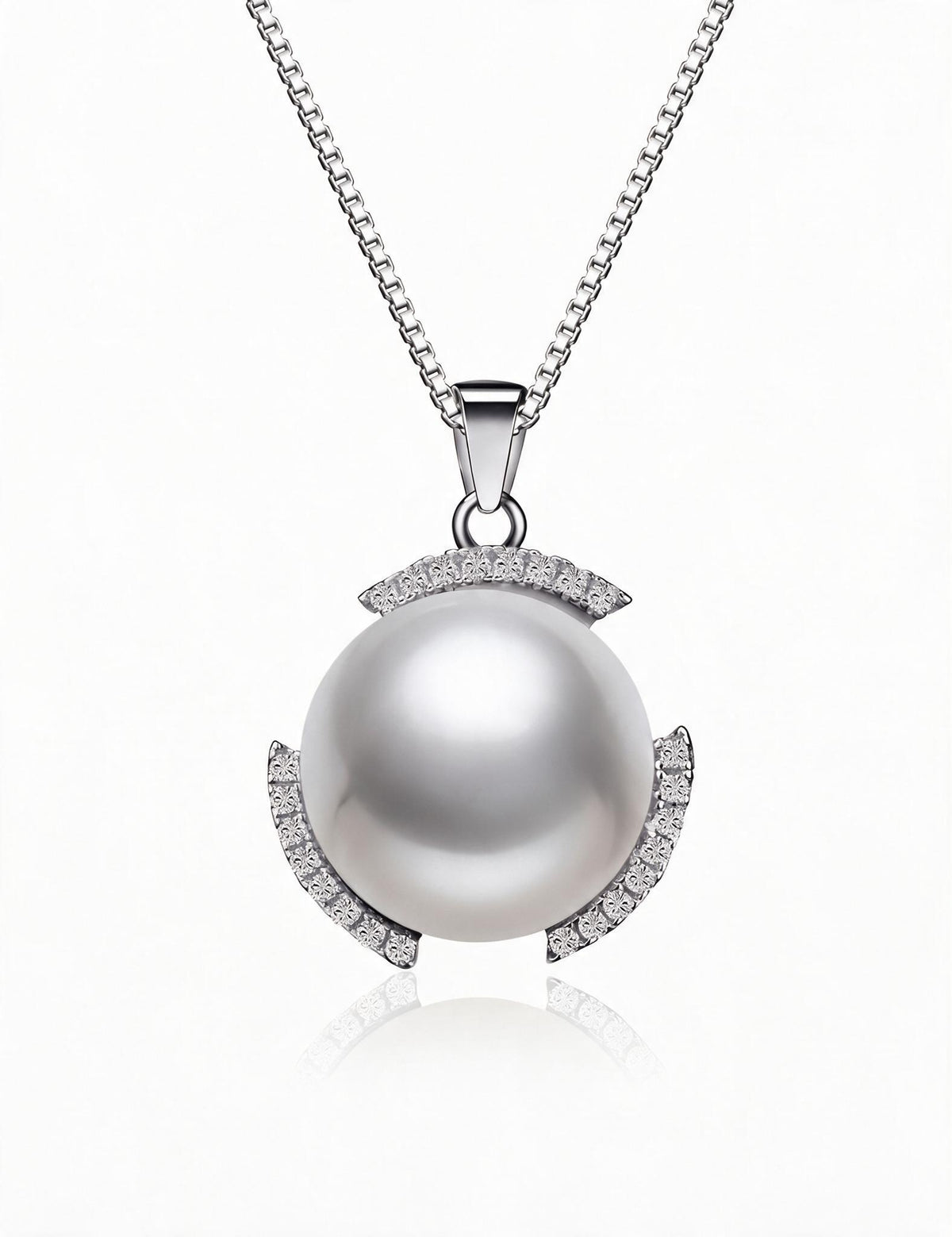 Freshwater Pearl Necklace for Women, S925 Sterling Silver Pearl Pendant Jewelry with Silver Chain
