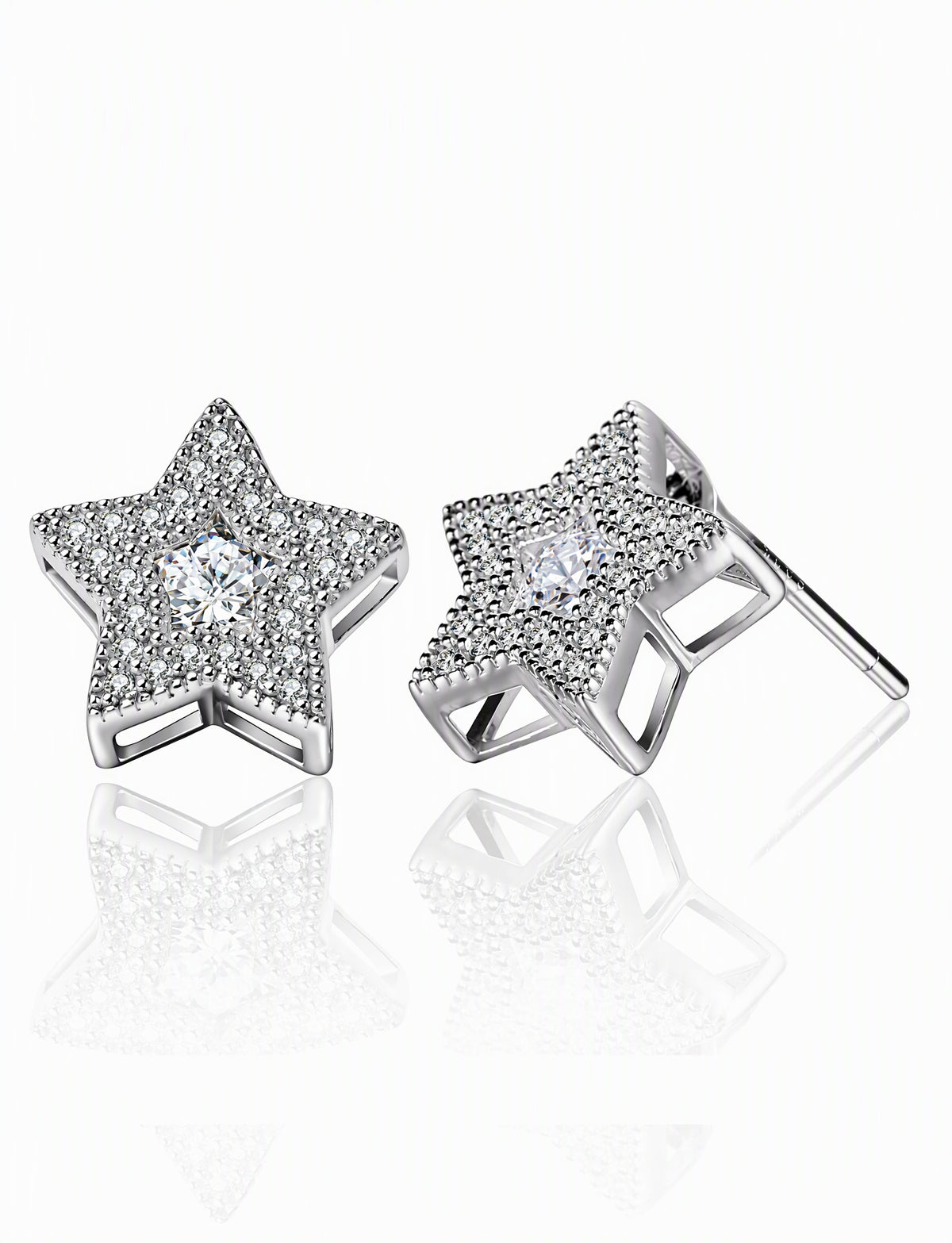 Star Stud Earrings for Women, Geometric Pavé Style Statement Studs, Celestial Everyday Office Party Jewelry