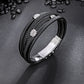 Mens Bracelet Adjustable Clasp Cuff Multi Strand Wristband Leather Bracelet for Daily Wear Minimalist Style Gift for Him