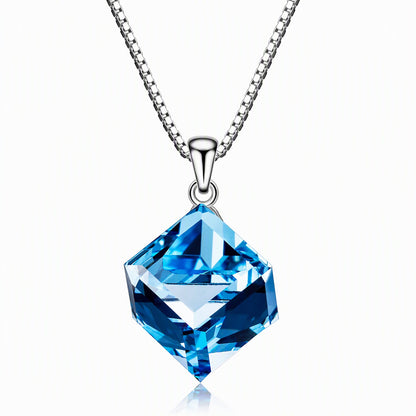 Geometric Pendant Necklace for Women, Faceted Prism Drop with Angular Cut Details, Minimalist Jewelry for Daily Styling