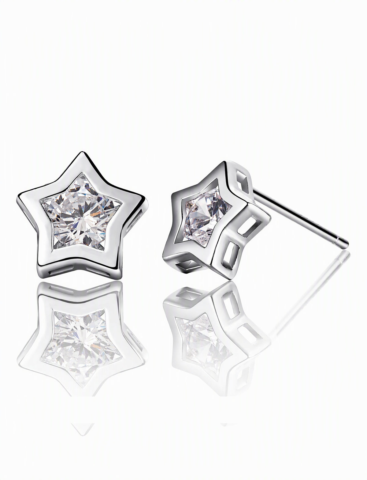 Star Stud Earrings for Women, Five Point Geometric Frame Statement Studs, Office Wedding Party Jewelry Style