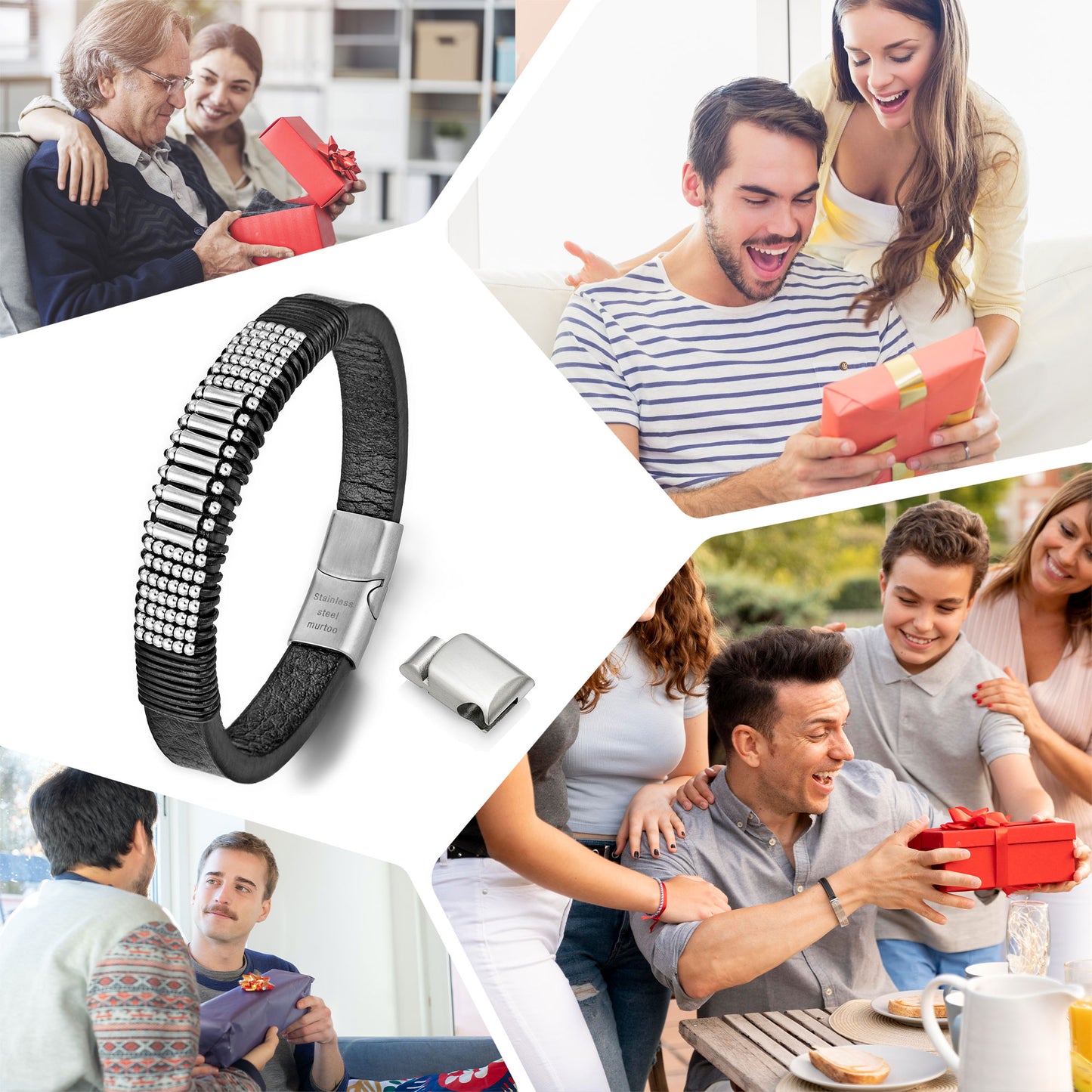 Leather And steel Bracelet B00648